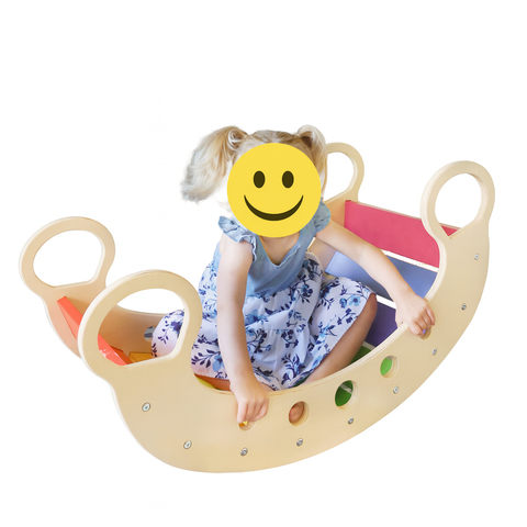 Paraninos Wippe/Balancewippe Regenbogenfarben