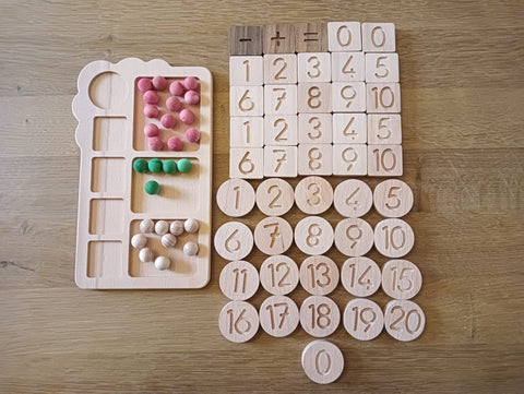 Montessori-Rechentafel / Montessori-Rechnen / Montessori-Lernmaterial / Zahlen lernen / Lernspielzeug / Waldorf-Spielzeug
