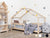 Kinder Hausbett "LUCKY" aus Massivholz mit Rausfallschutz